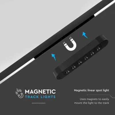 Spot LED magnetic liniar 5W slim 6400K negru