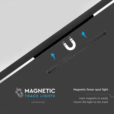 Spot LED magnetic liniar 22W slim 4000K negru