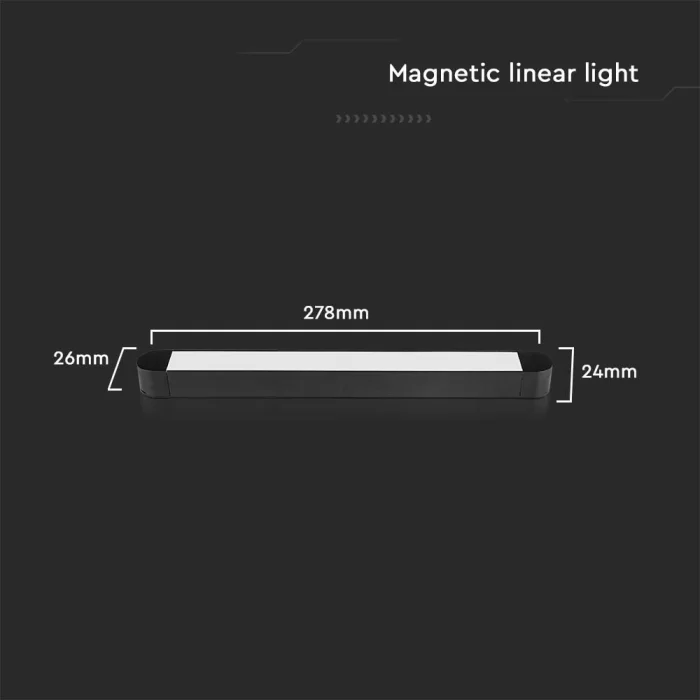 Lampa LED magnetica liniara 10W slim 4000K neagra