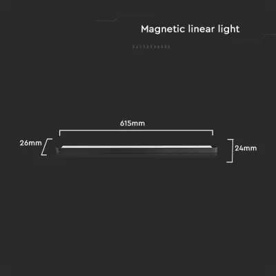 Lampa LED magnetica liniara 22W slim 4000K neagra