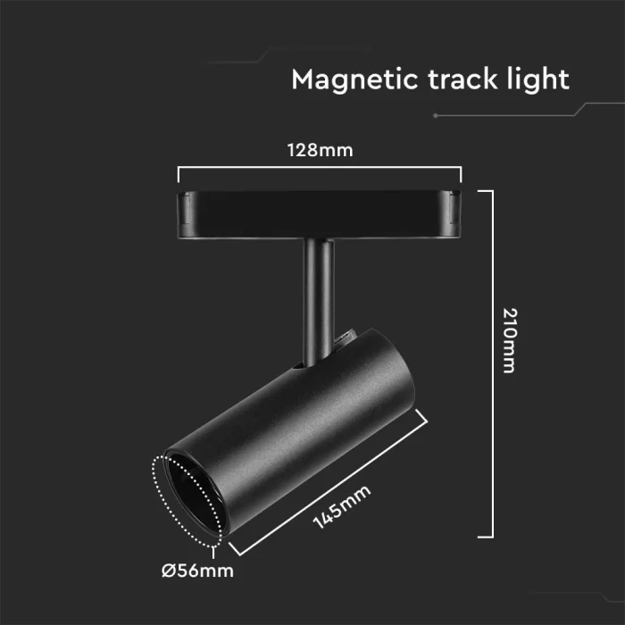 Lampa LED magnetica pe sina 20W 6400K neagra