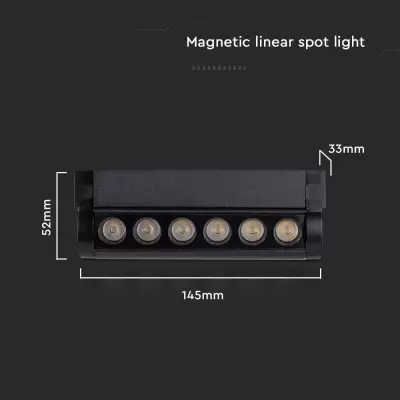 Spot LED magnetic liniar ajustabil 5W slim 3000K negru