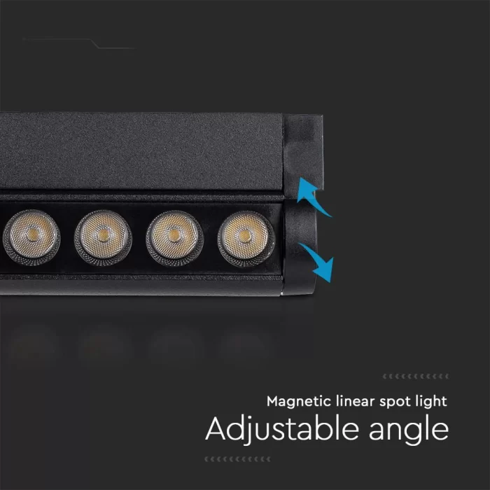 Spot LED magnetic liniar ajustabil 12W slim 3000K negru