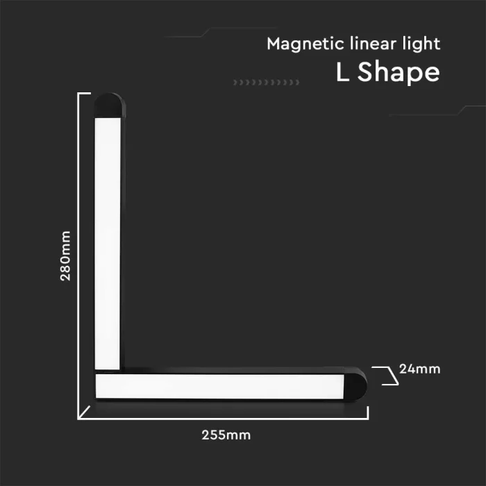 Lampa LED magnetica L 25W 6400K neagra