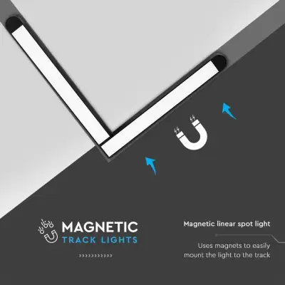 Lampa LED magnetica L 25W 4000K neagra