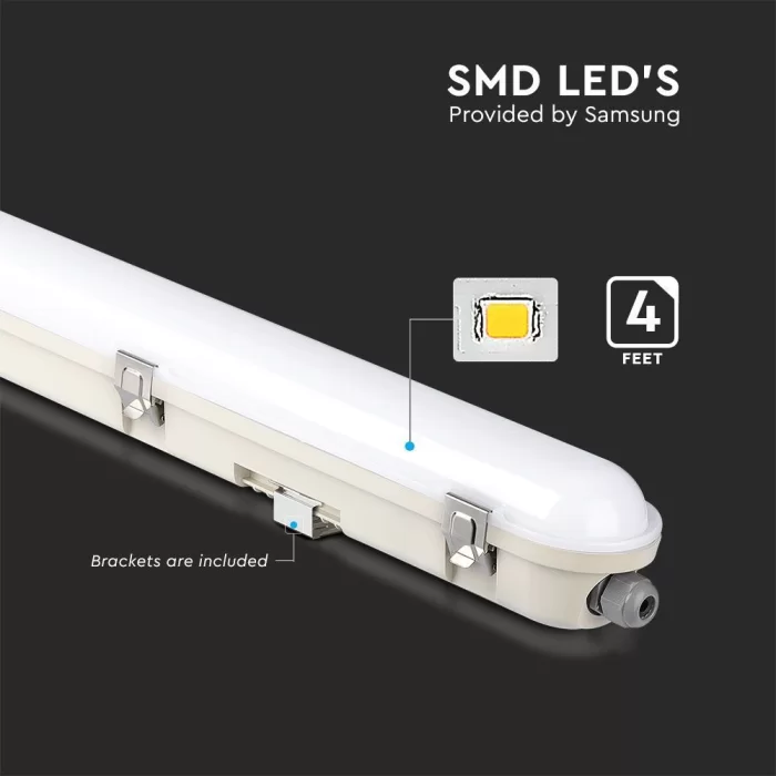 Lampa LED impermeabila chip Samsung 120CM 36W cu senzor alb natural