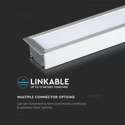 Lampa LED liniara incastrata chip Samsung 40W corp argintiu 120cm Alb natural