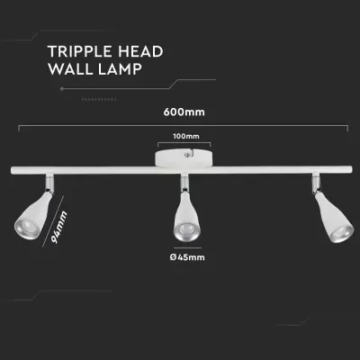 Lampa LED aplicata perete 13.5W Alb natural corp alb