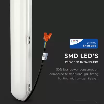 Lampa LED 60W chip Samsung 120LM/W impermeabila Aluminiu 1200mm Alb rece