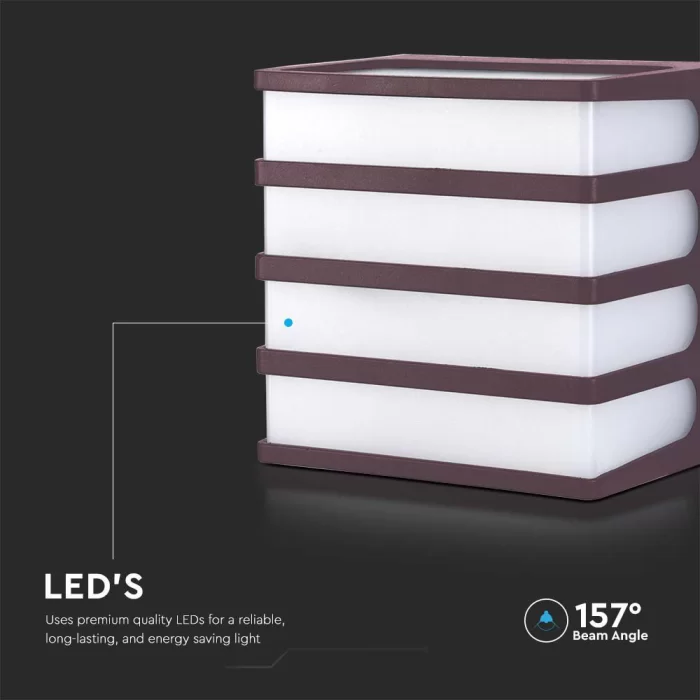 Lampa LED aplicata perete 8W maro model IP65 3000K