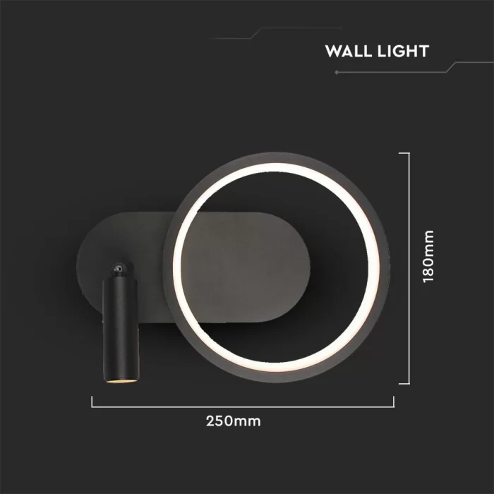 Lampa LED perete designer 14W 250*100*180MM negru 4000K