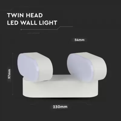 Lampa LED perete orientabila corp alb alb cald