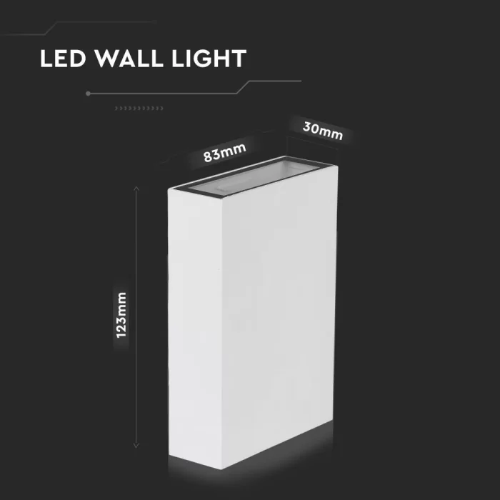 Lampa LED aplicata perete 4W 6400K corp alb