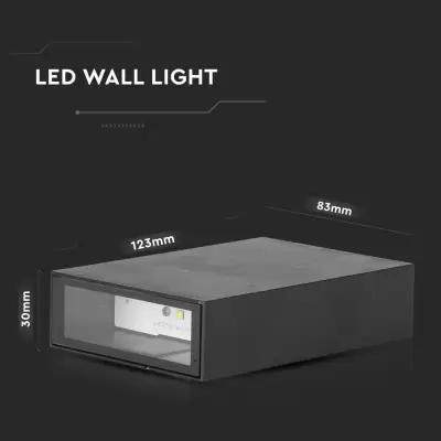 Lampa LED aplicata perete 4W 3000K corp negru