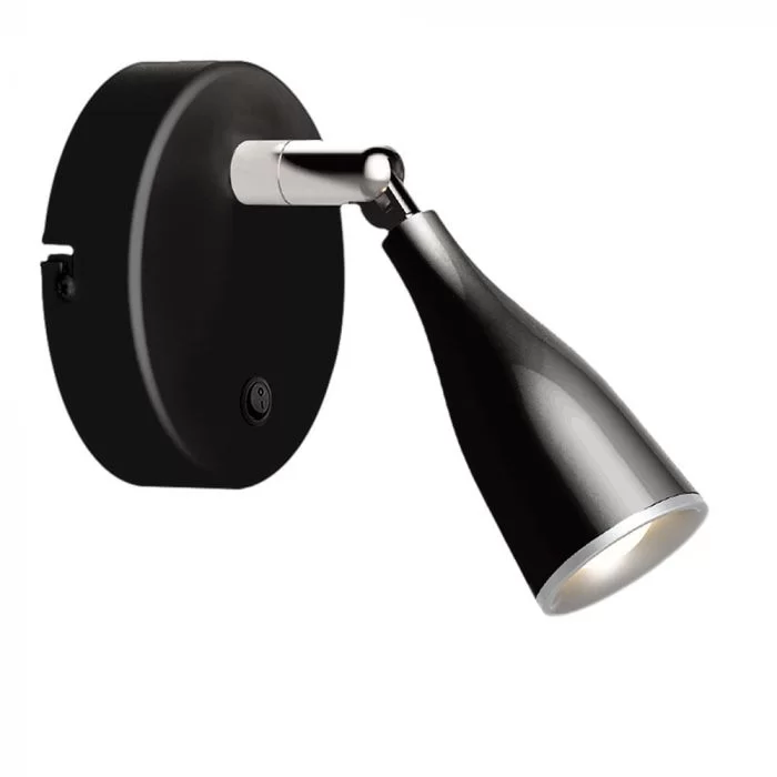 Lampa LED aplicata perete 4.5W Alb natural corp negru cu intrerupator