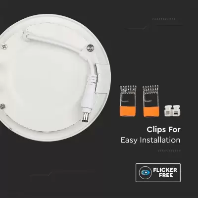 Panou LED premium 18W rotund Alb cald