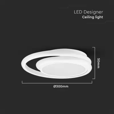 Plafoniera LED designer 24W rotunda dubla alba 4000K