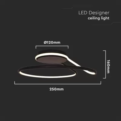 Plafoniera LED designer 24W rotunda neagra 4000K