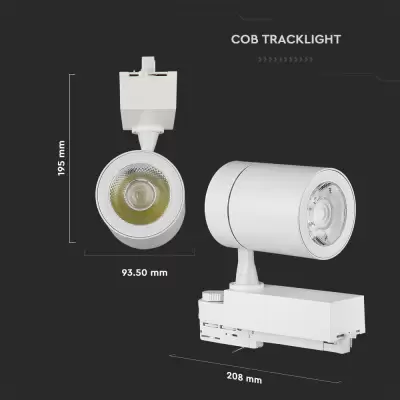 Lampa LED COB pe Sina - 35 W - corp alb Alb natural