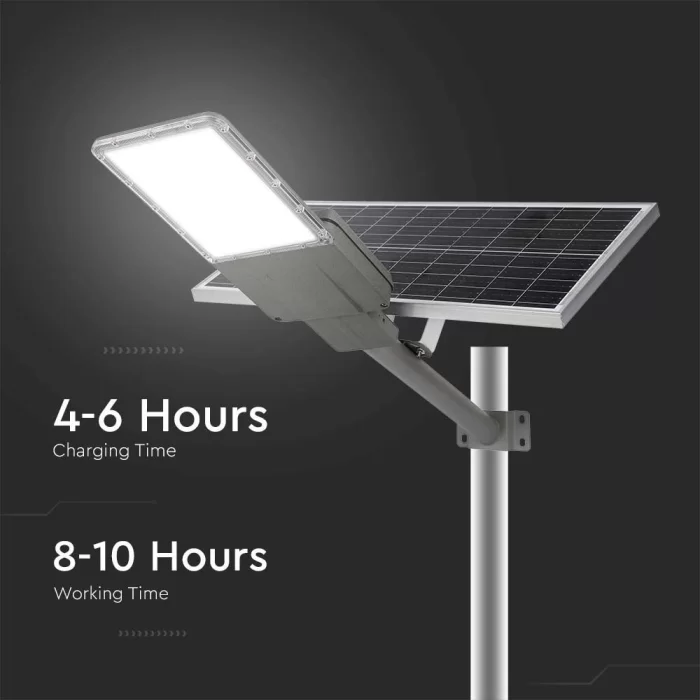 Proiector stradal solar LED 30W 3000lm cu suport si telecomanda chip Bridgelux Alb rece
