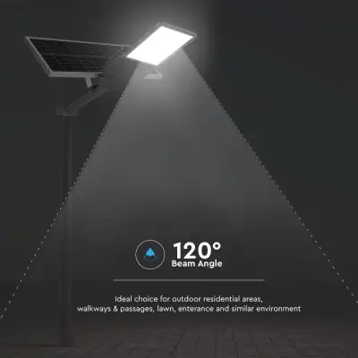 Proiector stradal solar LED 35W 3500lm cu suport si telecomanda chip Bridgelux Alb natural