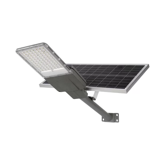 Proiector stradal solar LED 20W 2500lm cu suport si telecomanda chip Bridgelux Alb natural