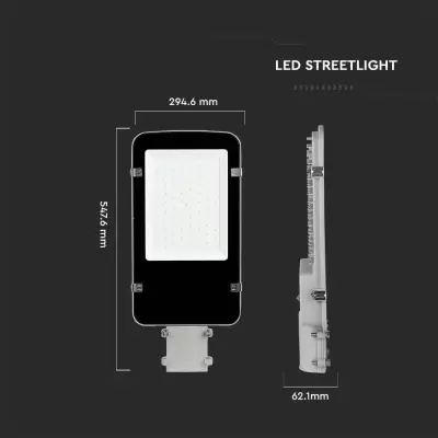 Proiector stradal LED chip Samsung 100W corp gri, Alb rece