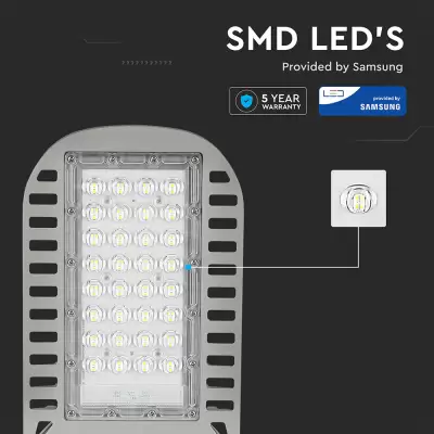 Proiector stradal LED chip Samsung slim 50W 6500K 135lm/w