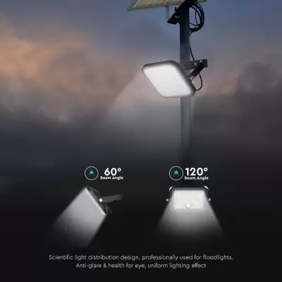 Proiector LED panou solar 30W 4800lm cu baterie LiFe PO4 si telecomanda 6000K