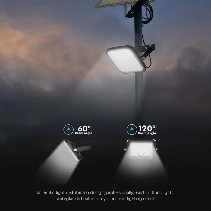 Proiector LED panou solar 30W 4800lm cu baterie LiFe PO4 si telecomanda 6000K