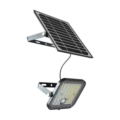 Proiector LED panou solar 10W 1500lm cu baterie Litiu-Ion si telecomanda 4000K