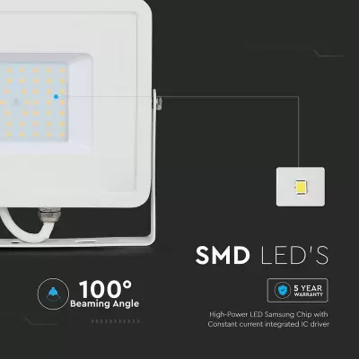 Proiector LED chip Samsung 50W corp alb Alb natural