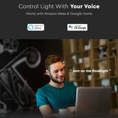Proiector LED 10W cu senzor WIFI Smart RGB+3in1 Amazon Alexa si Google Home