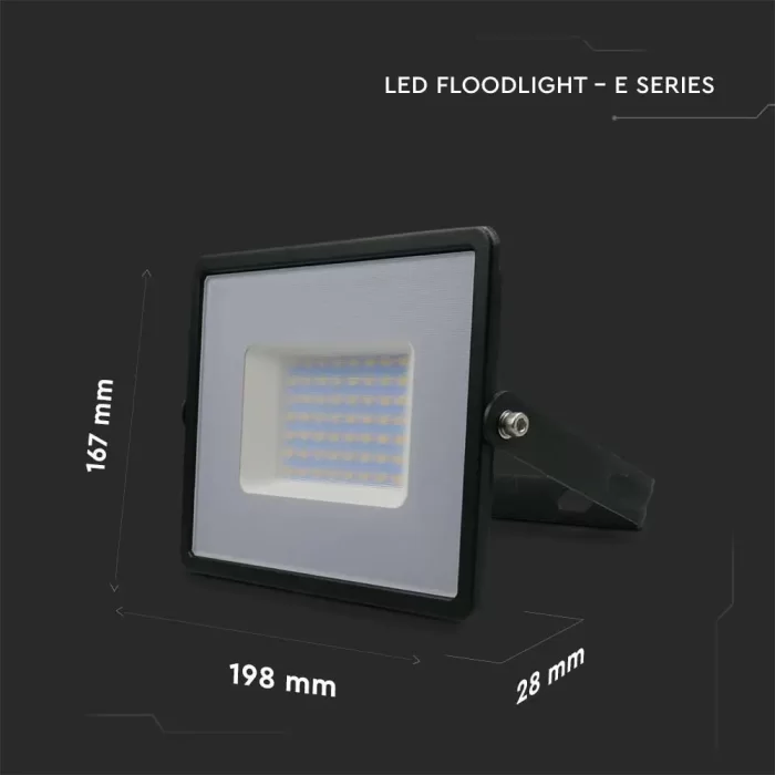 Proiector LED E-Series 50W corp negru Alb natural