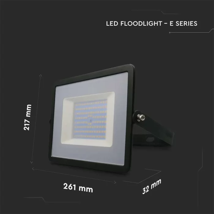 Proiector LED E-Series 100W corp negru Alb natural