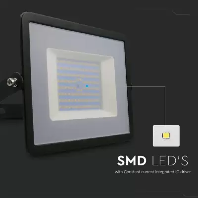 Proiector LED E-Series 100W corp negru Alb cald