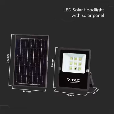 Proiector LED panou solar 6W cu timer si telecomanda 6400K