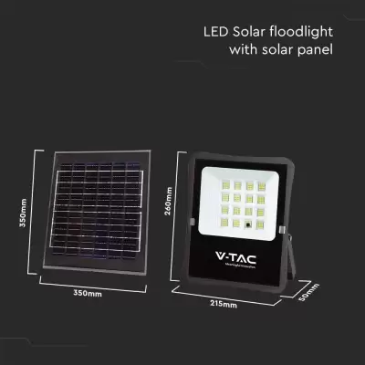 Proiector LED panou solar 12W cu timer si telecomanda 6400K