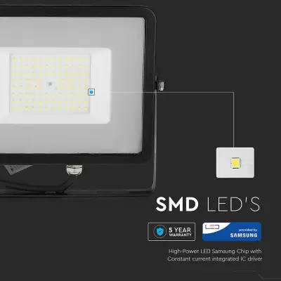 Proiector LED 50W corp negru SMD Chip Samsung slim Alb natural 