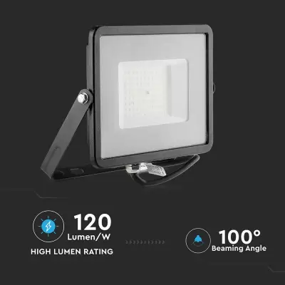 Proiector LED 50W corp negru SMD Chip Samsung slim Alb natural 