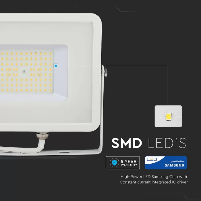 Proiector LED 50W corp alb SMD Chip Samsung slim Alb natural 