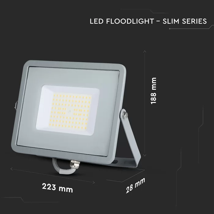 Proiector LED 50W corp gri G2 Chip Samsung Alb rece 