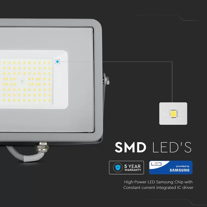 Proiector LED 50W corp gri G2 Chip Samsung Alb rece 