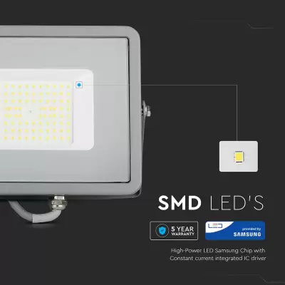 Proiector LED 50W corp gri SMD Chip Samsung slim Alb natural 