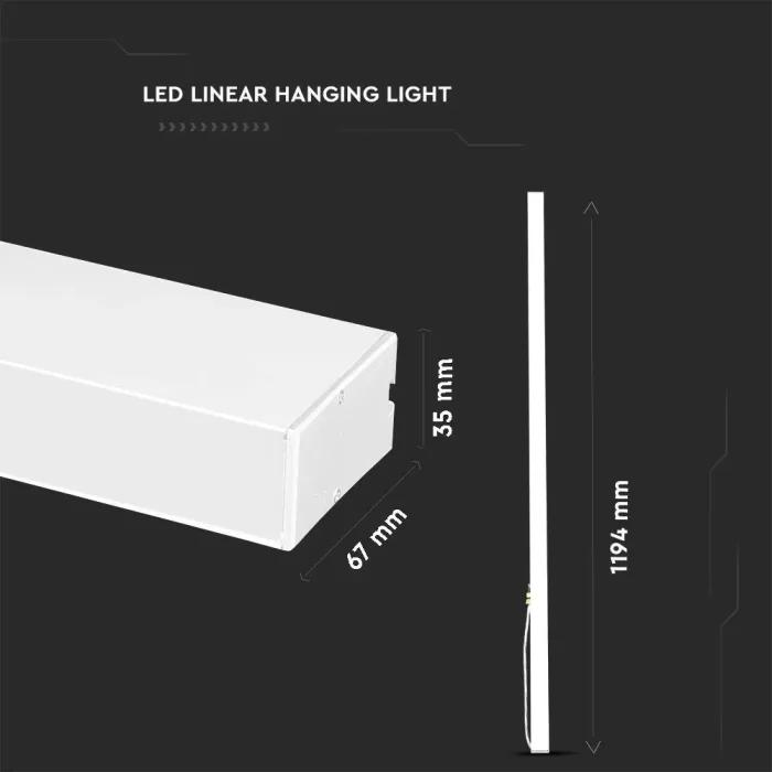Lampa LED liniara suspendata chip Samsung 40W corp alb 1200 Alb rece