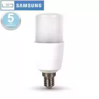 Bec LED chip Samsung 8W E14 T37 Plastic Alb cald