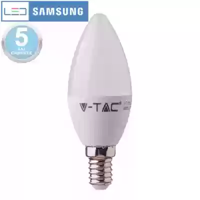 Bec LED chip Samsung 7W E14 tip lumanare Alb cald