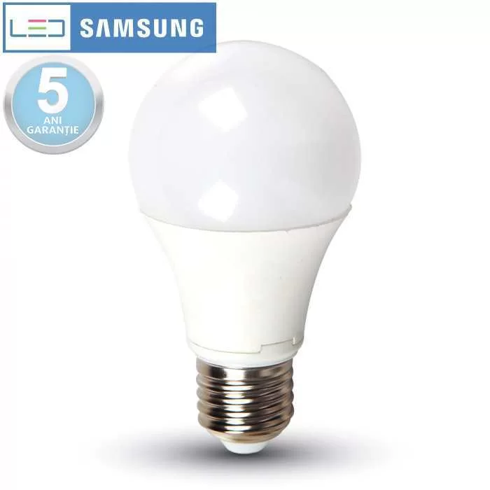 Bec LED chip Samsung 8.5W E27 A60 termoplastic alb natural