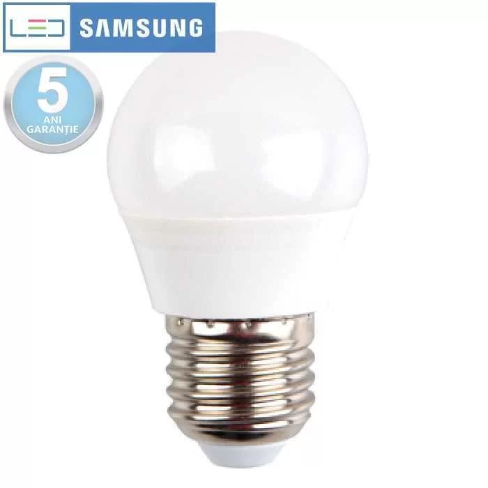 Bec LED chip Samsung 4.5W E27 G45 Alb rece