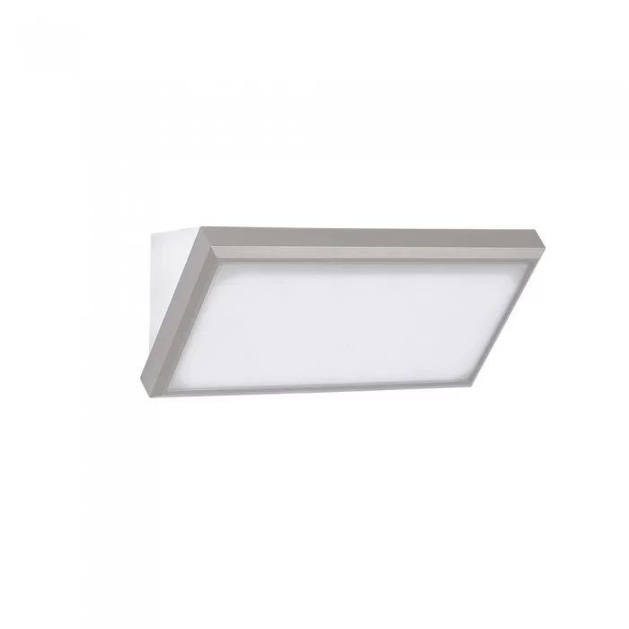 Lampa 12W aplicata de exterior dreptunghiulara corp gri IP65 alb cald